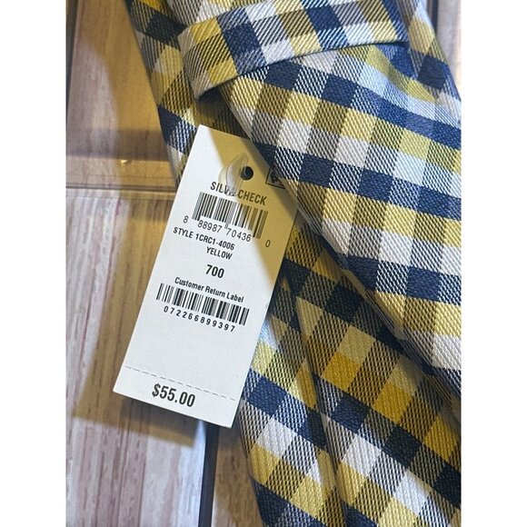 Club Room Men's Silva Check Tie, Yellow/Blue - NWT - Picture 3 of 3